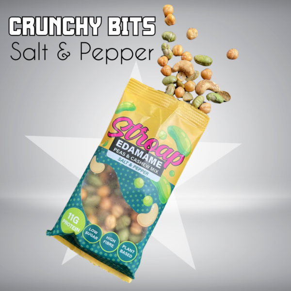 foto van crunchy bits in zout en peper smaak